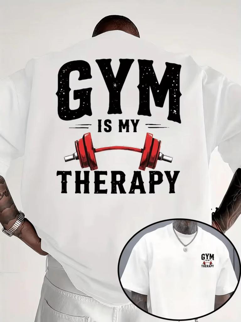 2026 Summer Unisexs Gym Letter Barbell Printed Round Neck Tshirt Soft And Breathable Fitness 100 Cotton Sports Short Sleeve