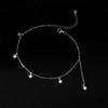 Sterling Foot Chain Women Minimalist Geometric Design Lightweight Luxury Anklet With Star Tassel Detail