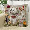 Short Plush Material Pillowcaseadorable 2D Flat-Printed Animal-Patterned Cushion Covers For Cozy Decor! Sofa Seat Mattress Cover