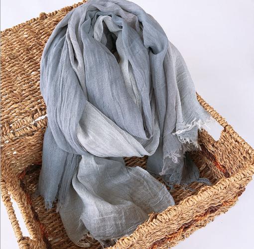 NEW Unisex Men's Scarf  High Quality Plaid Striped Tassel Shawls And Wrap Bufandas Cotton Wrinkled Men Scarves 100X190CM