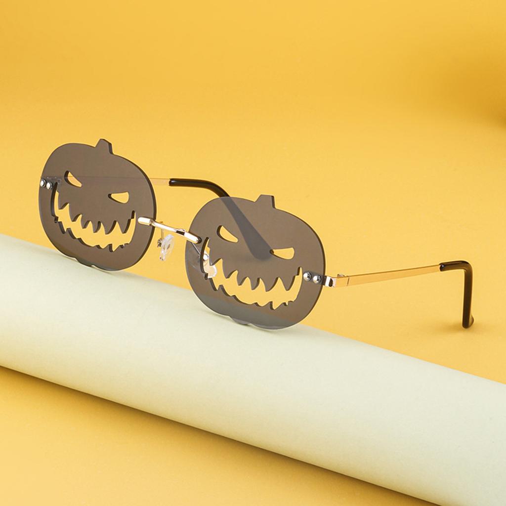 New Halloween Personality Pumpkin Sunglasses for Men and Women Tide Oval Box Hollow Funny Sunglasses WOMEN'S Sunglasses MEN'S Sunglasses