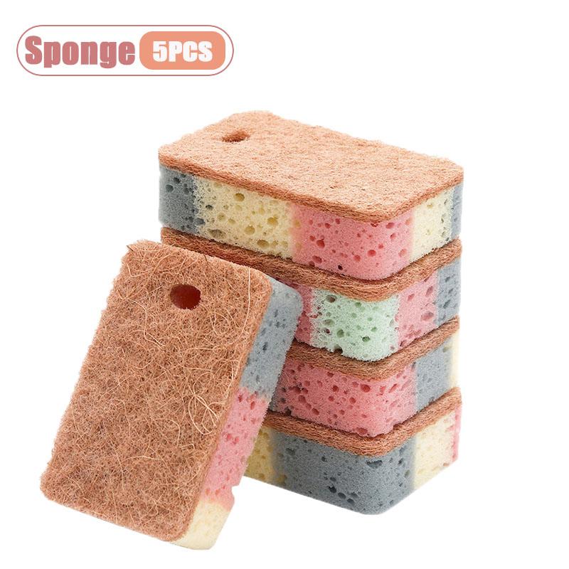 Кухонная губка-скребок Целлюлозная губка для мытья посуды Абразивная губка для чистки раковины Салфетка Многоцелевой губчатый блок