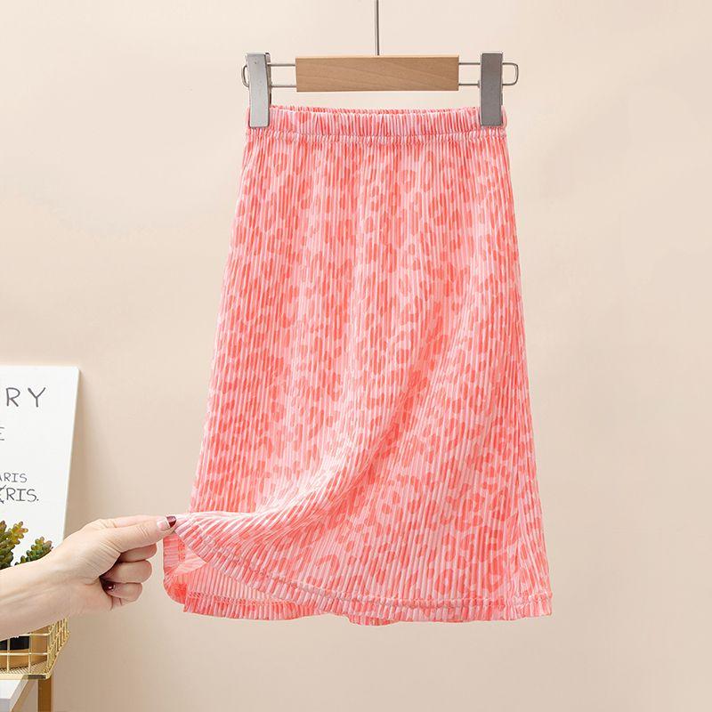 Girls' Half Length Skirt Summer New Style Girls' Versatile Short Skirt Mid To Large Children's Summer Dress Pleated Skirt