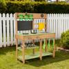 Mud Kitchen, Outdoor Mud Kitchen for Kids, Wood Outdoor Play Kitchens with Stoves, Tank, Sink, Planting Shovels, Spatulas, Box, Cookware Pots and