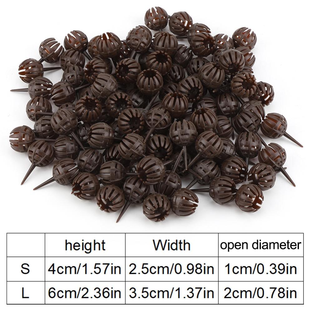 100PCS Spherical Shape Fertilizer Basket Box Brown Plastic Fertilizer Basket