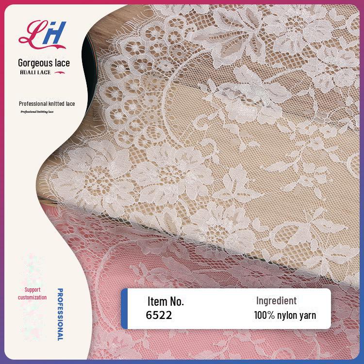

Eyelash Lace Fabric for Wedding Dress, Non-Elastic and Hollow Design