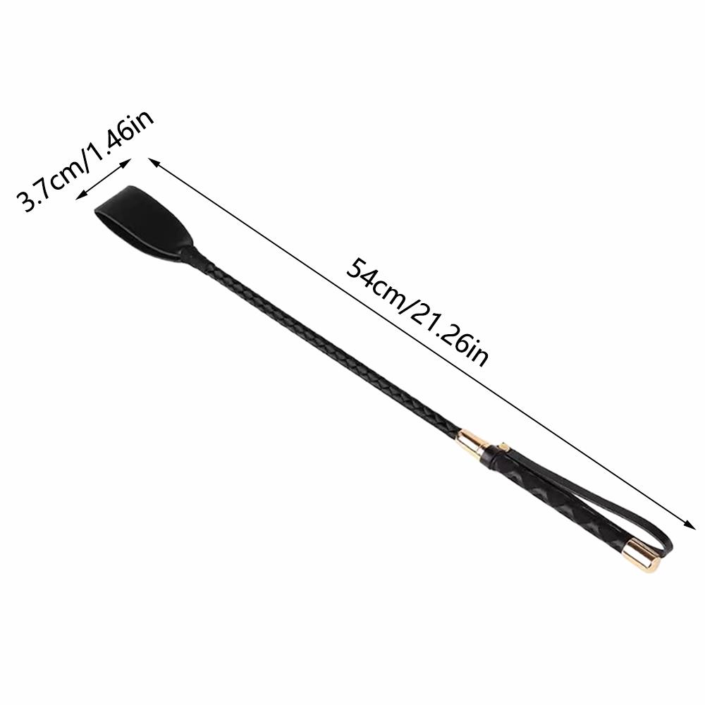 Black PU Leather Spanking Paddle Long Whip Flogger BDSM Bondage Multi-functional Adult Sex Toys Flirting Role Play Intimate Play