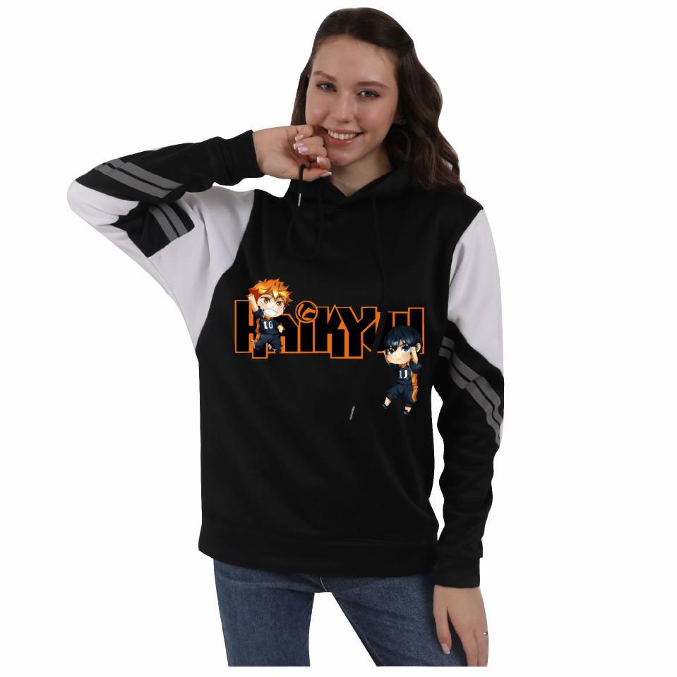 2024 Haikyuu Series Reflective Color Block Hoodie