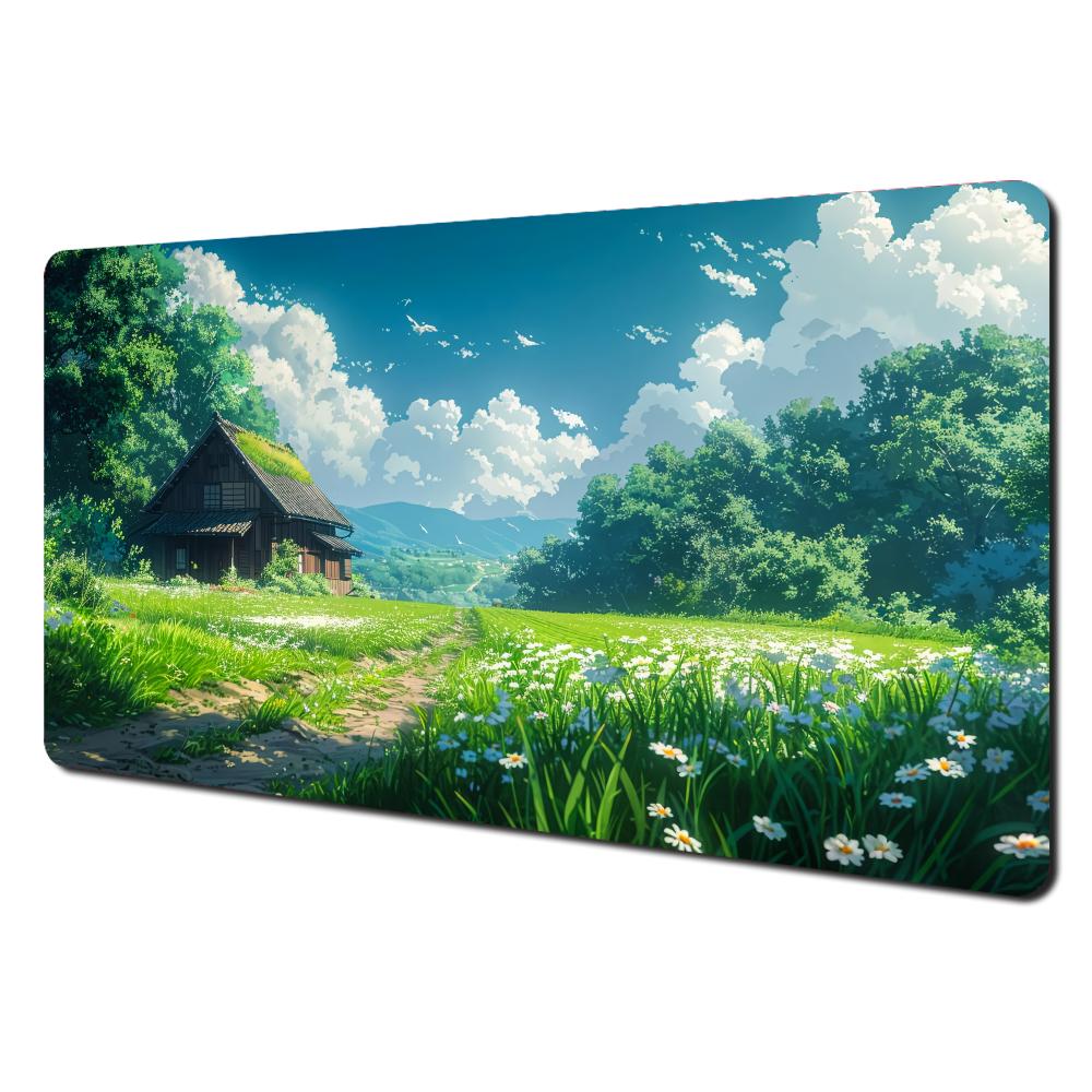 D anime scenery theme large office Mouse Pad Desk Mat with Stitched Edge nonSlip rubber base gamer pc accessories mouse pads
