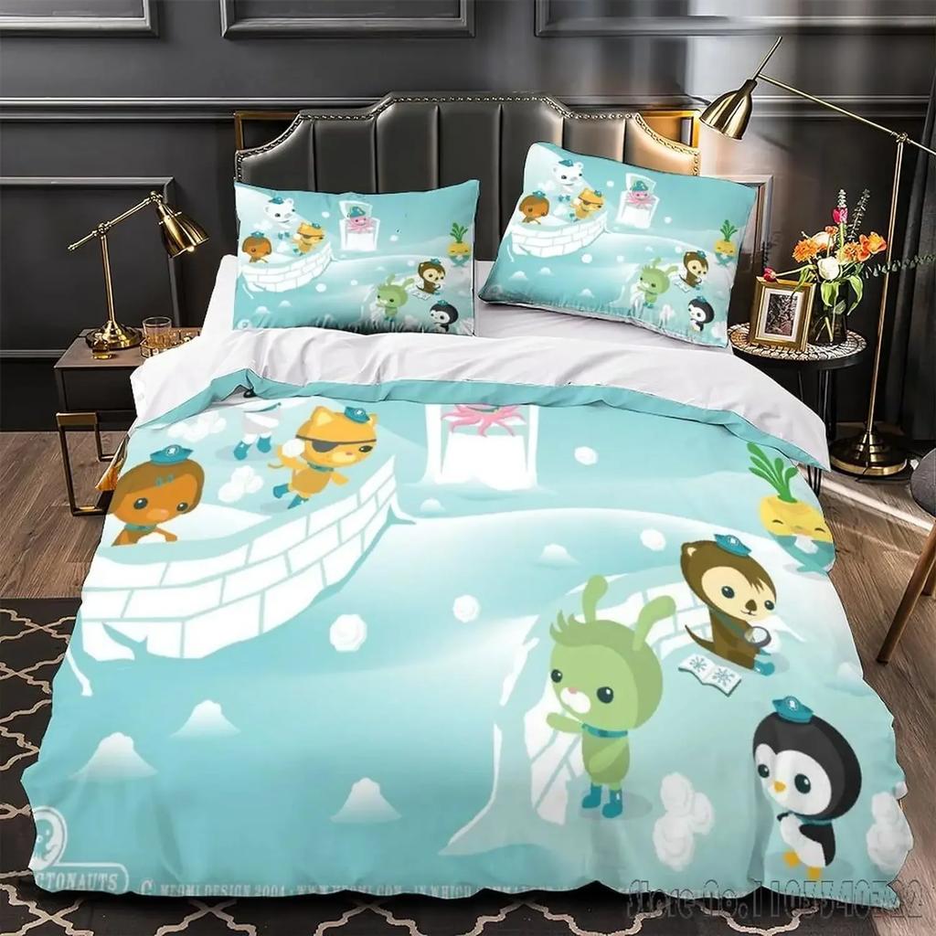 Custom Octonauts Cartoon Animation Duvet Cover Set HD Comforter Cover for Kids Bedding Sets Bedclothes Bedroom Decor