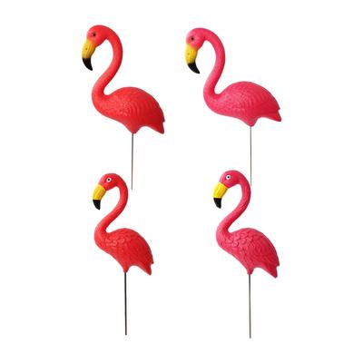 Bird Statue Figurine Fairy Garden Accessories Flamingo Garden Stake Yard Art Ornament for Planter Sidewalks Home Holiday Indoor
