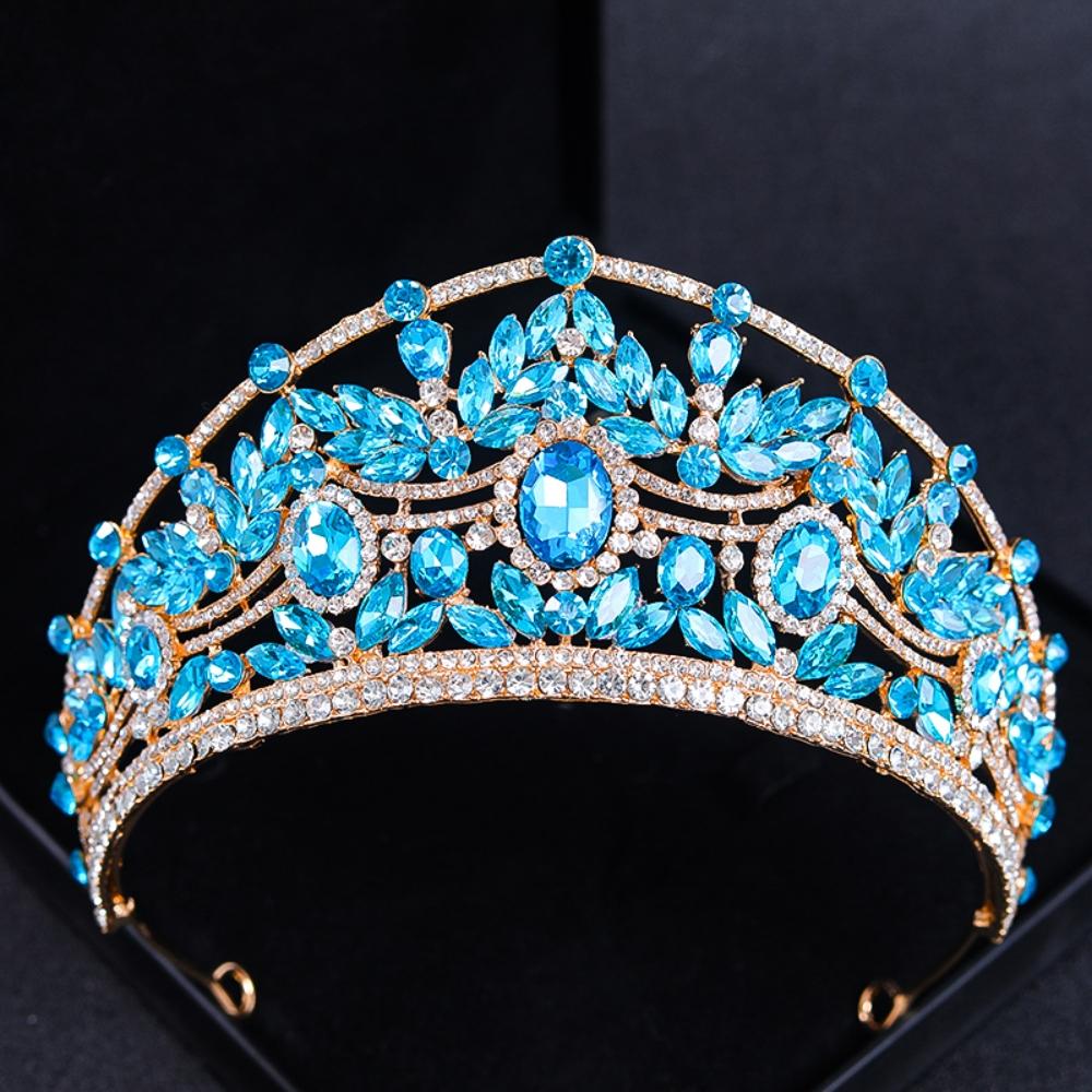 Barocke Kristall Diademe und Kronen Strass-Abschlussball Diadem Stirnband Krone Braut Hochzeits Haar Accessoires Schmuck Krone Diadem Geschenk