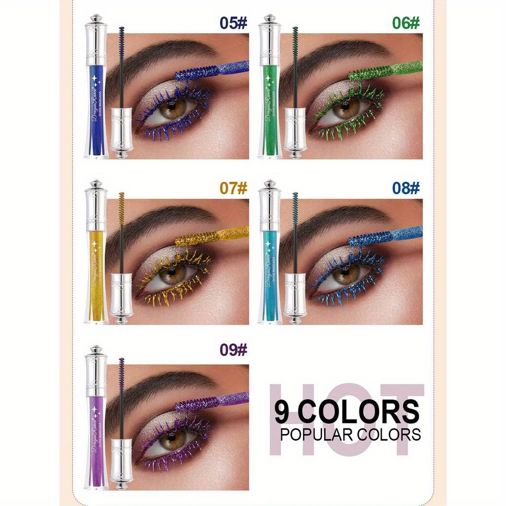 Glitter Flash Mascara Shimmering Diamond Sparkle Mascara,Waterproof,Smudge-Proof, Long Lasting Volumizing Eye Makeup