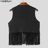 INCERUN Men Gothic Tassel Sleeveless Waistcoat Tank Tops Vest