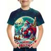 Summer Round Neck 3D Cute Cartoon Christmas Printed T-shirts Fashionable Casual Short Sleeved Children's Boy and Girl Kids Unisex T-shirts