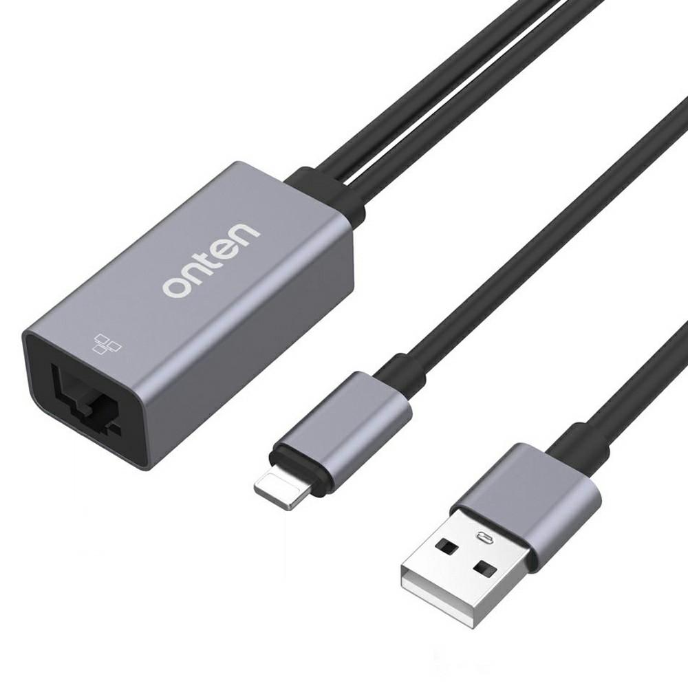 

ONTEN 7502 Адаптер Lightning на RJ45 Ethernet Plug and Play Алюмінієвий сплав Мережева карта 100 Мбіт/с A