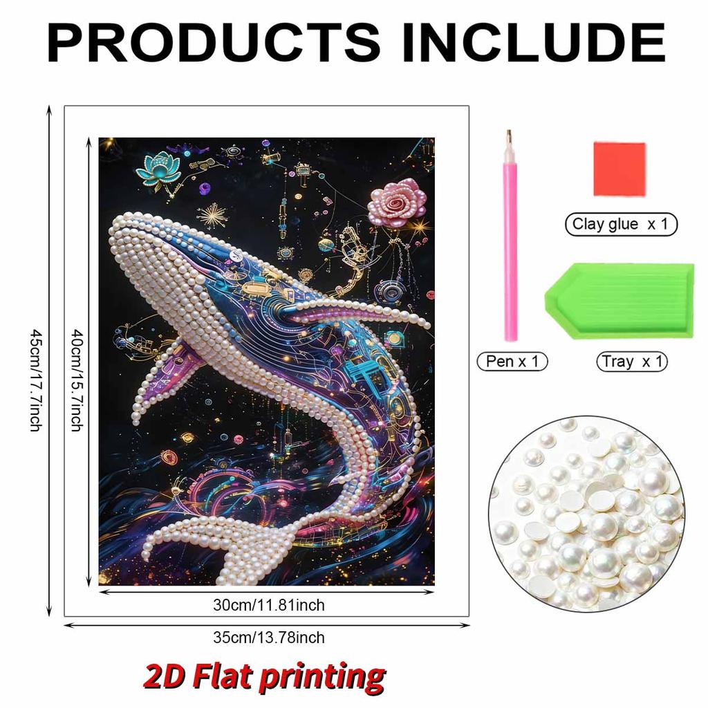Handmade DIY Pearl Painting Whale Theme Bedroom Living Room Frameless Diy Handmade Sticky Diamond Creative Canvas Painting