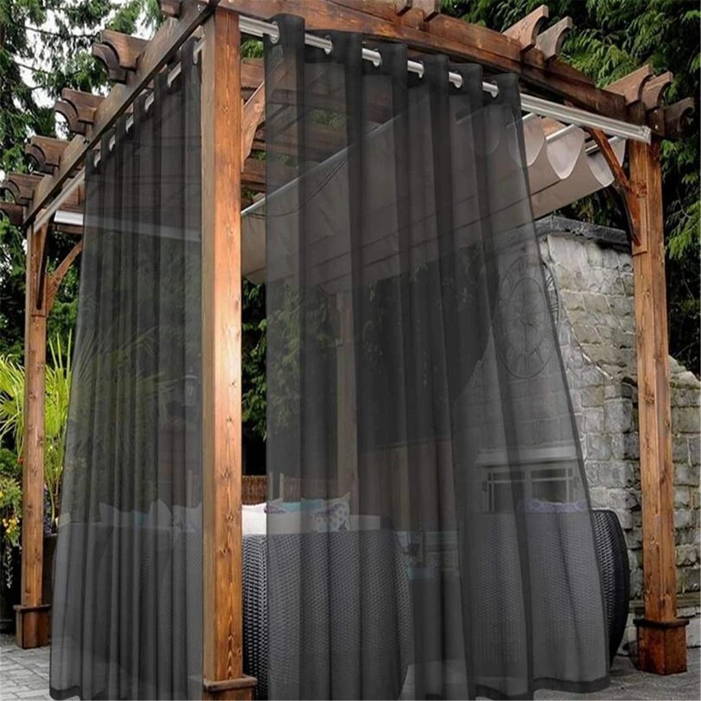 Transparent Weatherproof Outdoor Curtains with Eyelets Waterproof Voile Curtains for Patio Gazebo