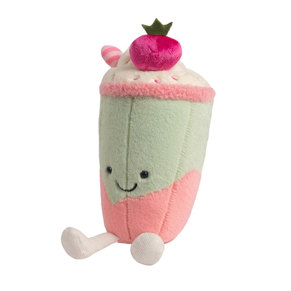 Matcha Bubble Boba Tea Pink Latte Plush Drink Stuffed Smiling Face Plushie Home Decoration Gift