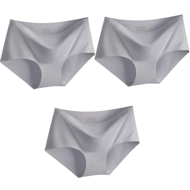 3st/set Seamless Ice Silk Trosor för kvinnor Intim komfortbyxor Stor storlek Mid-midja M-XXL Flerfärgsalternativ Underkläder