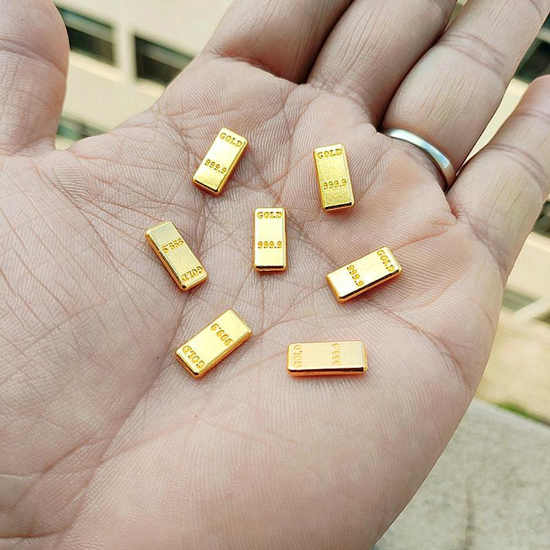50pcs/set Dollhouse Miniature Gold Bars Model For Doll House Decor Kids Pretend Play Toys Gift