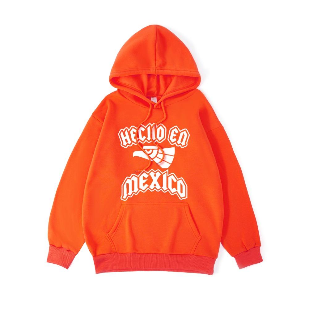 Hecho Ed Mexico Letter Printing Hoodies Womens Basics Sporty Hoody Fleece Warm Soft Sweatshirt Woman Sportswear