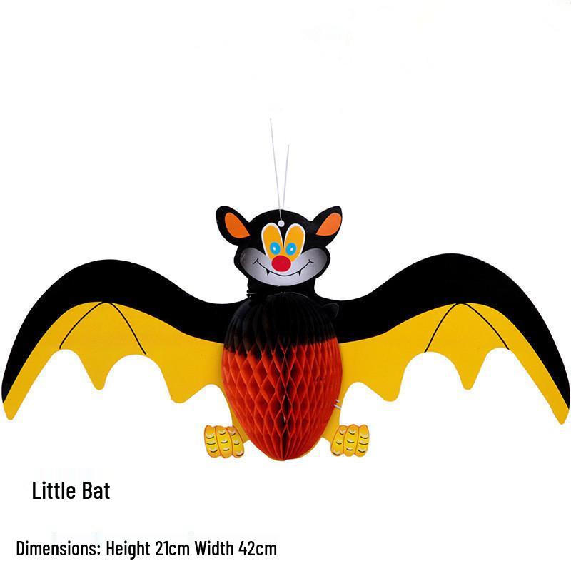 Halloween Spider & Bat Honeycomb Paper Decorations for Bars and KTV Venues