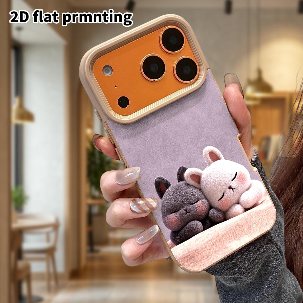 Phone Case: Lambskin 2D Flat Samsung Galaxy A34 A35 M05 M06 S20 S22 S21 FE Plus 5G Protective Case, Two Little Rabbits, Christmas and Halloween Gift