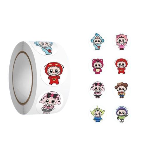 

500 шт./рулон Милые мультяшные рулонные наклейки Креативные DIY Граффити Гитара Блокнот Конверт Печать Декали Декоративные Игрушки Наклейка