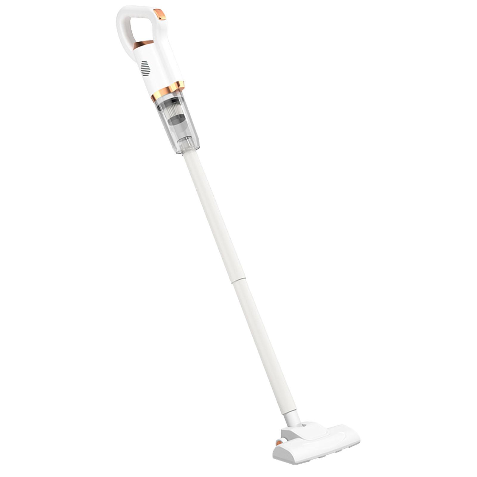 Беспроводной пылесос 2 в 1, тихий перезаряжаемый ручной мощный вертикальный пылесос с щеткой для пола для дома белый