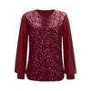 2025 European & American Women's Casual Sequin Round Neck Long Sleeve Pullover