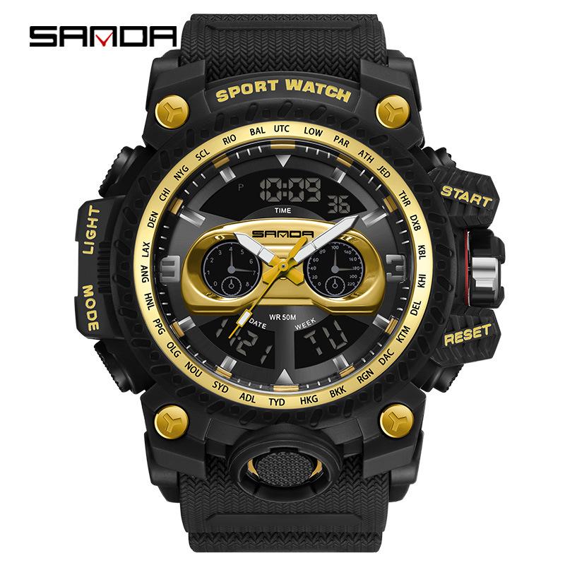 Sanda Men's Multi-functional Luminous Sports Watch – Fashionable, Trendy, Versatile Outdoor Dashboard Design