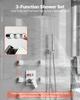 Shower Faucet Set, 254 Mm Ceiling Mount Rainfall Shower System with 6 Body Jets and 2 In 1 Handheld Spray, Rotatable 3-Function Rain Head System Set,