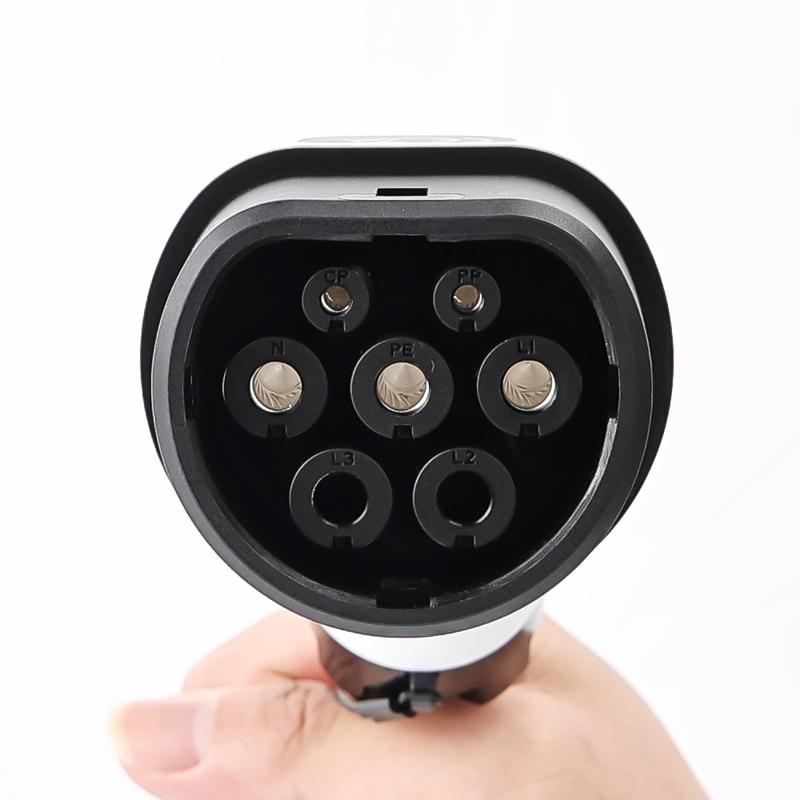 32A Type 2 EV Charger Plug 1Phase 7KW IEC 62196 Socket Electric Car Charging Gun Head Copper Alloy Silver Plating IP55