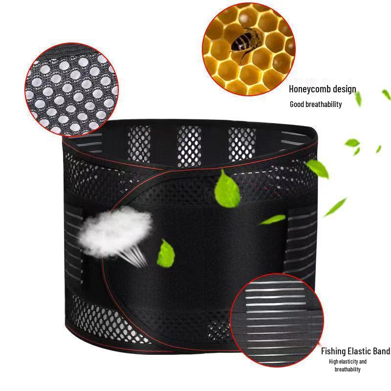 Breathable Lumbar Support Belt with Steel Plate for Spring/Summer Sports and Fitness, Waist Cincher & Abdomen Tightener.