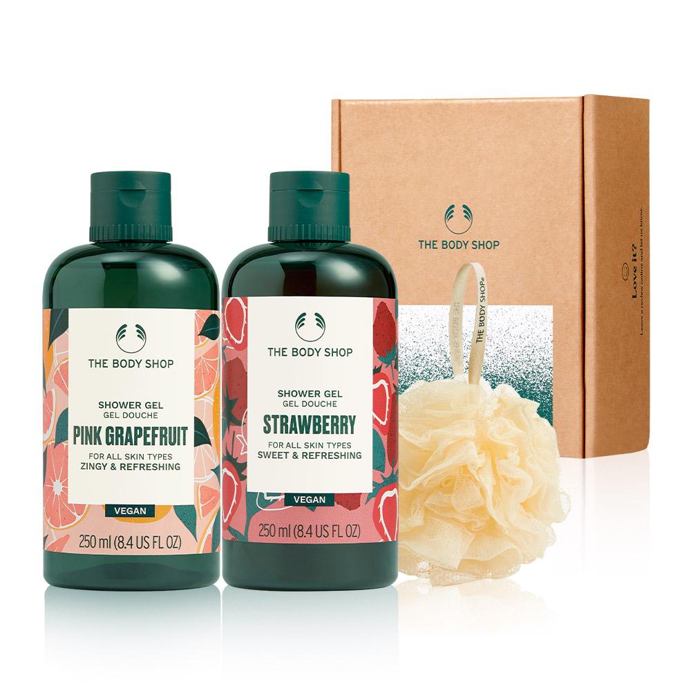 [The Body Shop] Pink Grapefruit & Strawberry Shower Gel Body Wash Gift Set