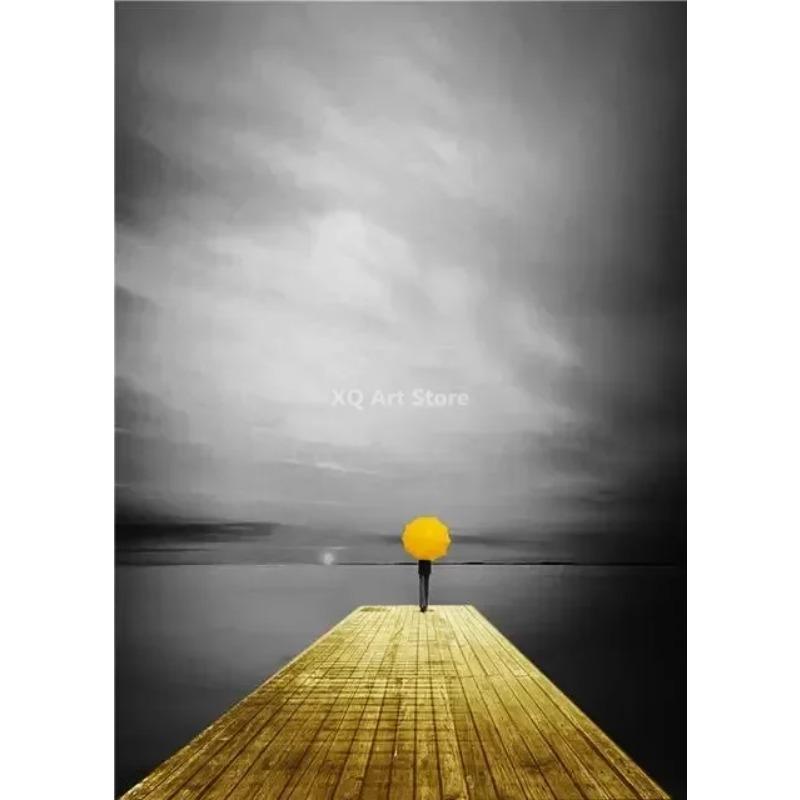 Nordic City Scenery Canvas Painting Yellow Wall Art Poster For Living Room Photograph European Landscape Picture Home Decor
