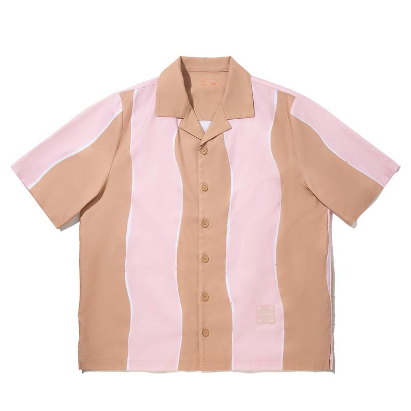 Li Ning X Insulaire Color Block Breathable Versatile Casual Short Sleeve Shirt Men Shirts ASHV267-2