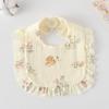 Ruffle Baby Drool Bibs: Pure Cotton Printed Lace Bibs