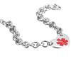 Stainless Steel Medical Logo Bracelet Women'S Titanium Heart Curb Chain O-Line Bracelet