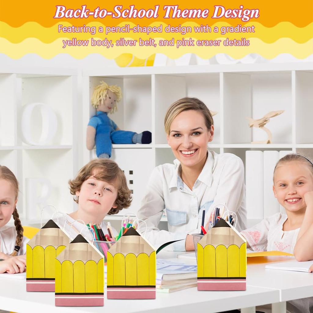 Back To School  Pencil Handheld Rope Paper Bag Campus Party Gift Bag