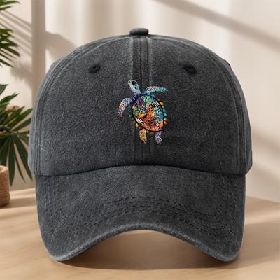 Soft Baseball Cap Soft Adjustable Breathable Polyester VintageInspired Washed Baseball Cap with Colorful Sea