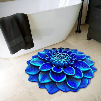 Yousheng 3D Realistic Flower Pattern Absorbent Mat Non-Slip Floral Rug Plush Velvet Floor Mat for Bedroom Kitchen Bathroom Sofa Coffee Table