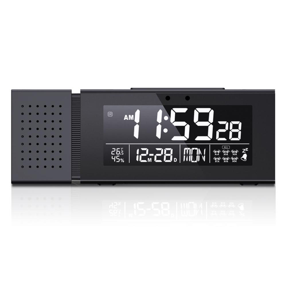 

Digital Alarm Clock Nightlight Thermometer Hygrometer IR Body Induction Clock black#0