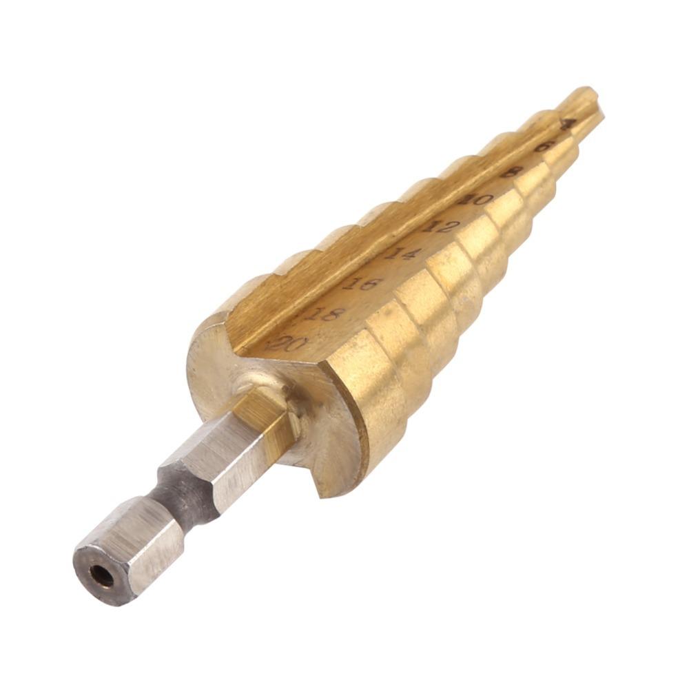 High Speed Steel Hole Cutter Titanium Coated Power Tools Durable Step Drill Bit  Wood