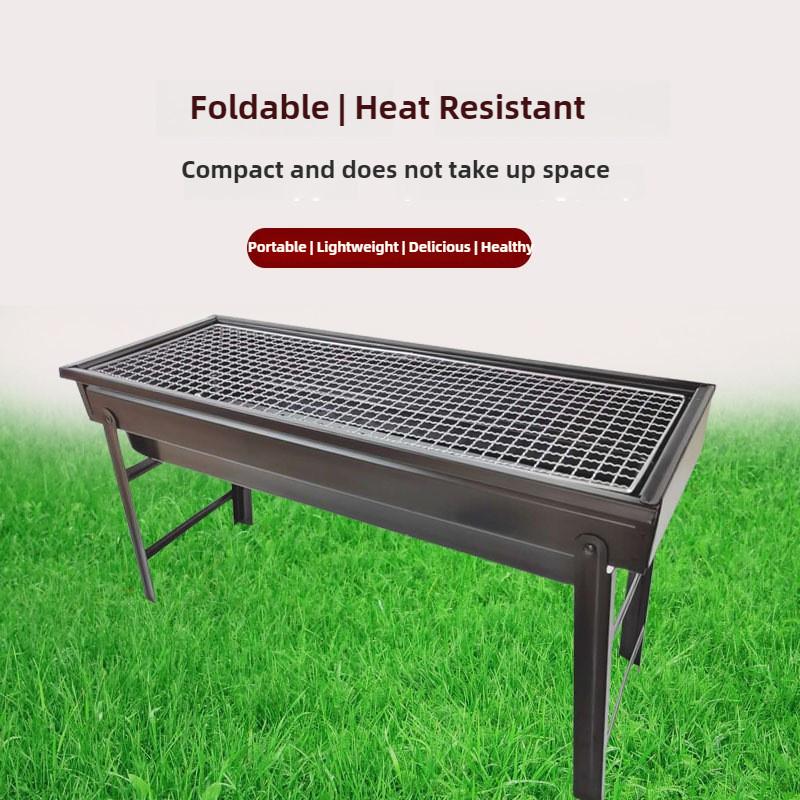 Kalınlaştırılmış Büyük Boy Barbekü Izgarası Dış Mekan Barbekü Taşınabilir Kömürlü Izgara Katlanabilir Barbekü Pişirme Araçları