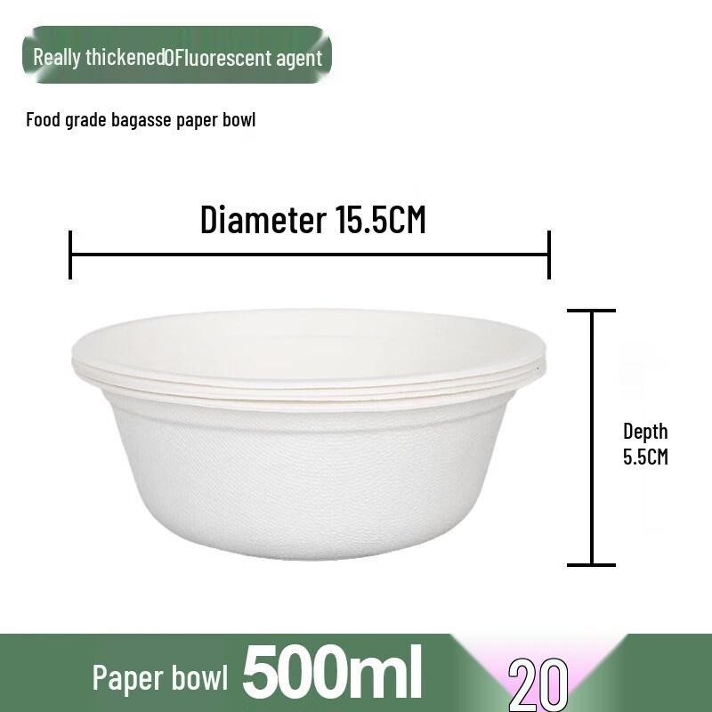 ZISIZ Disposable Sugarcane Pulp Tableware Set