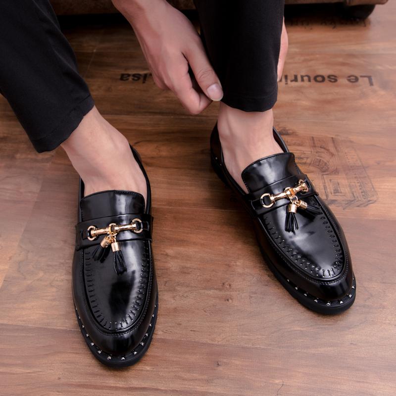 Fashion Men Comfortable Slip on Business Casual Shoes Leather Loafers Fashion Men Thick Soled Hot Sale Moccasins Man Handmade Leather