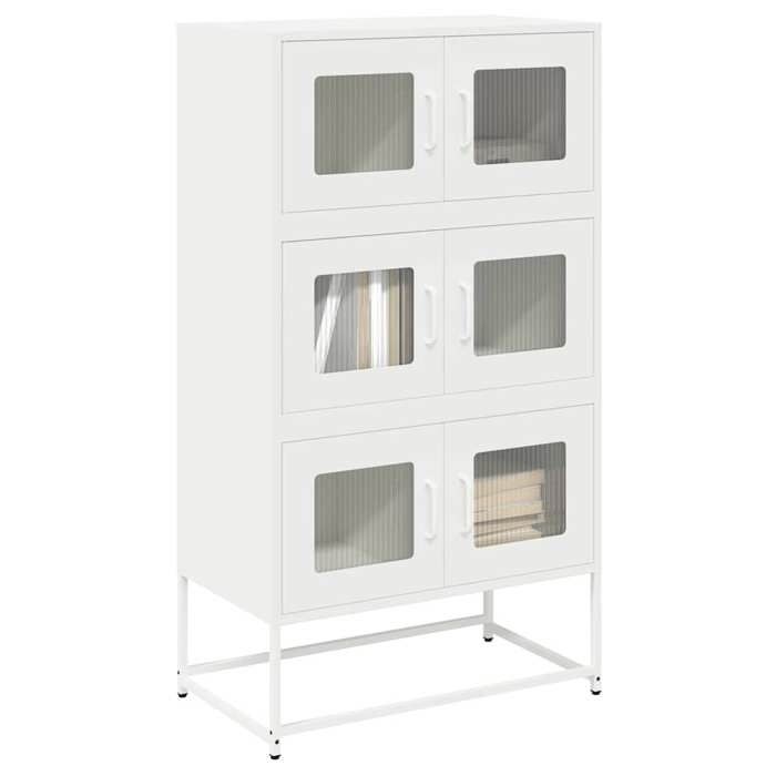 VidaXL Highboard White 68x39x123 Cm Steel, Cabinet, Storage Cabinet, Highboard, Sideboard, Tall Cabinet, 853355.