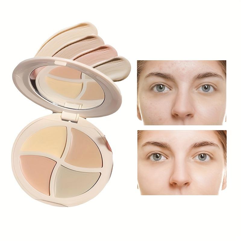 4-χρωμα Ενυδατική Κρέμα Concealer Άψογο Καμουφλάζ & Λαμπερή Λάμψη για Μαύρους Κύκλους, Πλήρης Κάλυψη Easy Contouring All-in-One Foundation